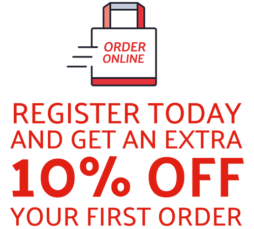 Register today and get an extra 10% off your first order